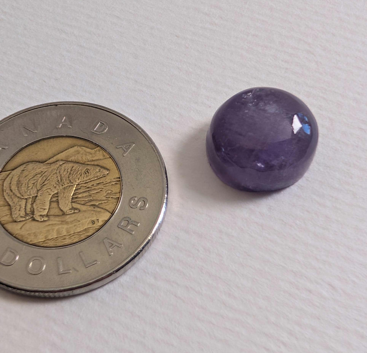 Amethyst Cabochon, 14 x 8 mm, Handmade Round, from Ontario, Canada