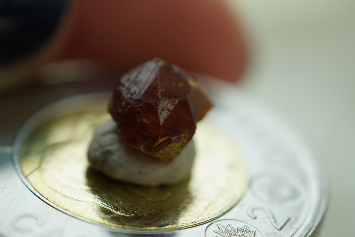 Spessartine Garnet Specimen, 8 × 6 × 5 mm, from British Columbia, Canada