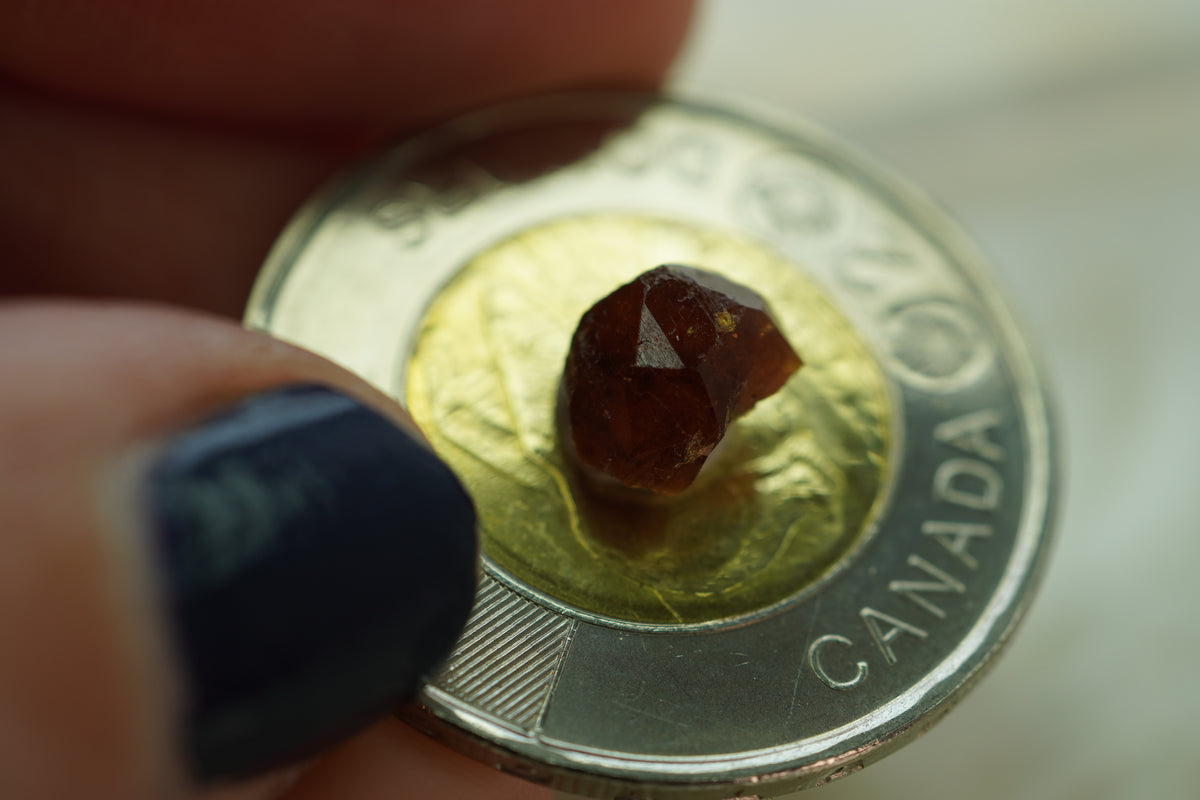 Spessartine Garnet Specimen, 8 × 6 × 5 mm, from British Columbia, Canada