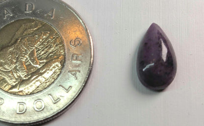 Corundum-Sapphire Cabochon, 14 x 8 mm, Handmade Pear, from Newfoundland and Labrador, Canada