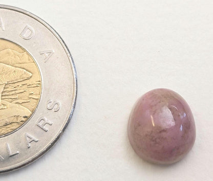 Rhodonite Cabochon, 12 x 11 mm, Handmade Oval, from British Columbia, Canada