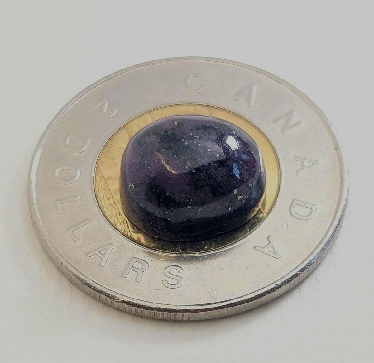 Corundum-Sapphire Cabochon, 13 x 11 mm, Handmade Oval, from Newfoundland and Labrador, Canada