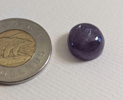 Amethyst Cabochon, 14 x 8 mm, Handmade Round, from Ontario, Canada