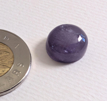 Amethyst Cabochon, 14 x 8 mm, Handmade Round, from Ontario, Canada