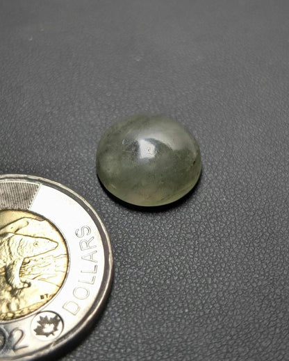 Serpentine Cabochon, 15 x 6 mm, Handmade Round, from Newfoundland and Labrador, Canada
