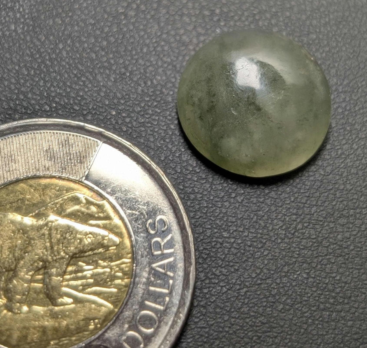 Serpentine Cabochon, 15 x 6 mm, Handmade Round, from Newfoundland and Labrador, Canada