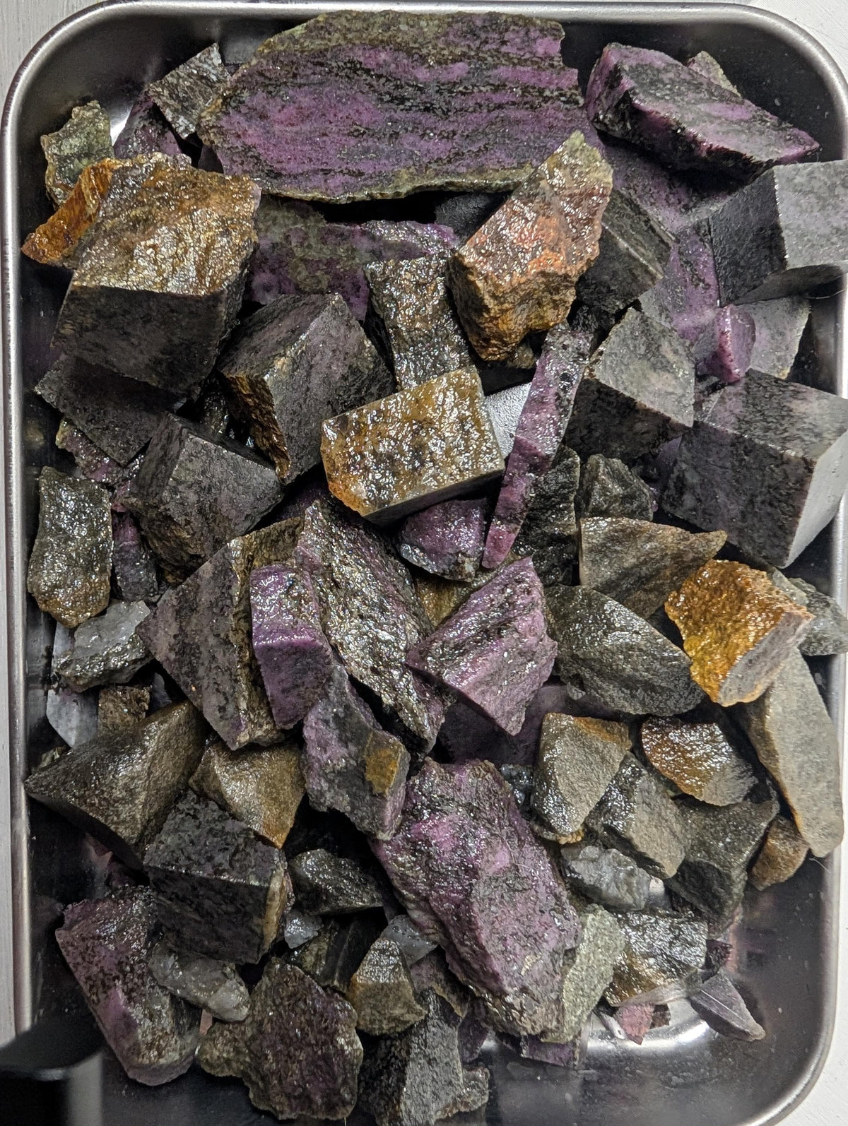 Curated Box of Corundum-Sapphire Rough, from Newfoundland and Labrador, Canada