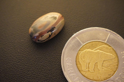 Picture Jasper Cabochon, 14 x 10 mm, Handmade Oval, from Newfoundland and Labrador, Canada