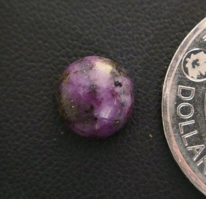 Corundum-Sapphire Cabochon, 13.5 x 5 mm, Handmade Round, from Newfoundland and Labrador, Canada