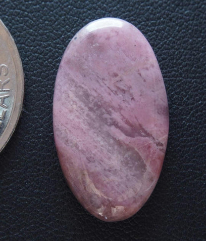 Rhodonite Cabochon, 27 x 16 mm, Handmade Oval, from British Columbia, Canada