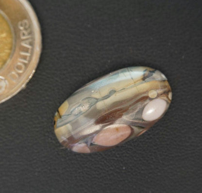 Picture Jasper Cabochon, 36 x 15 mm, Handmade Oval, from Newfoundland and Labrador, Canada