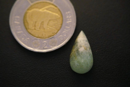 Fluorite Cabochon, 18 x 10 mm, Handmade Pear, from Newfoundland and Labrador, Canada