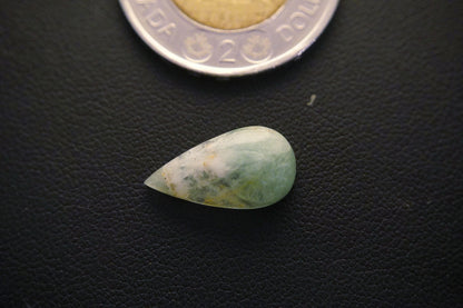 Fluorite Cabochon, 18 x 10 mm, Handmade Pear, from Newfoundland and Labrador, Canada