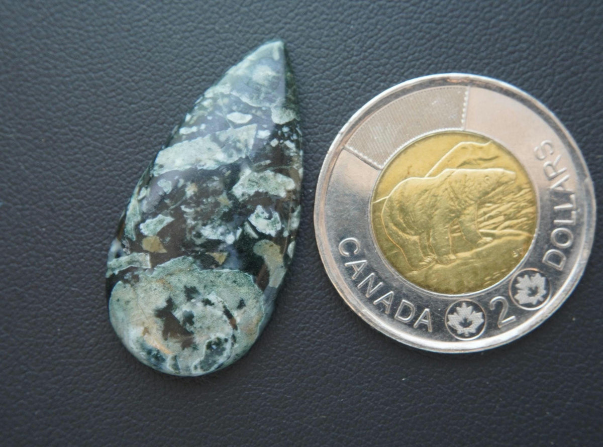 Dallasite Cabochon, 36 x 18 mm, Handmade Pear, from British Columbia, Canada