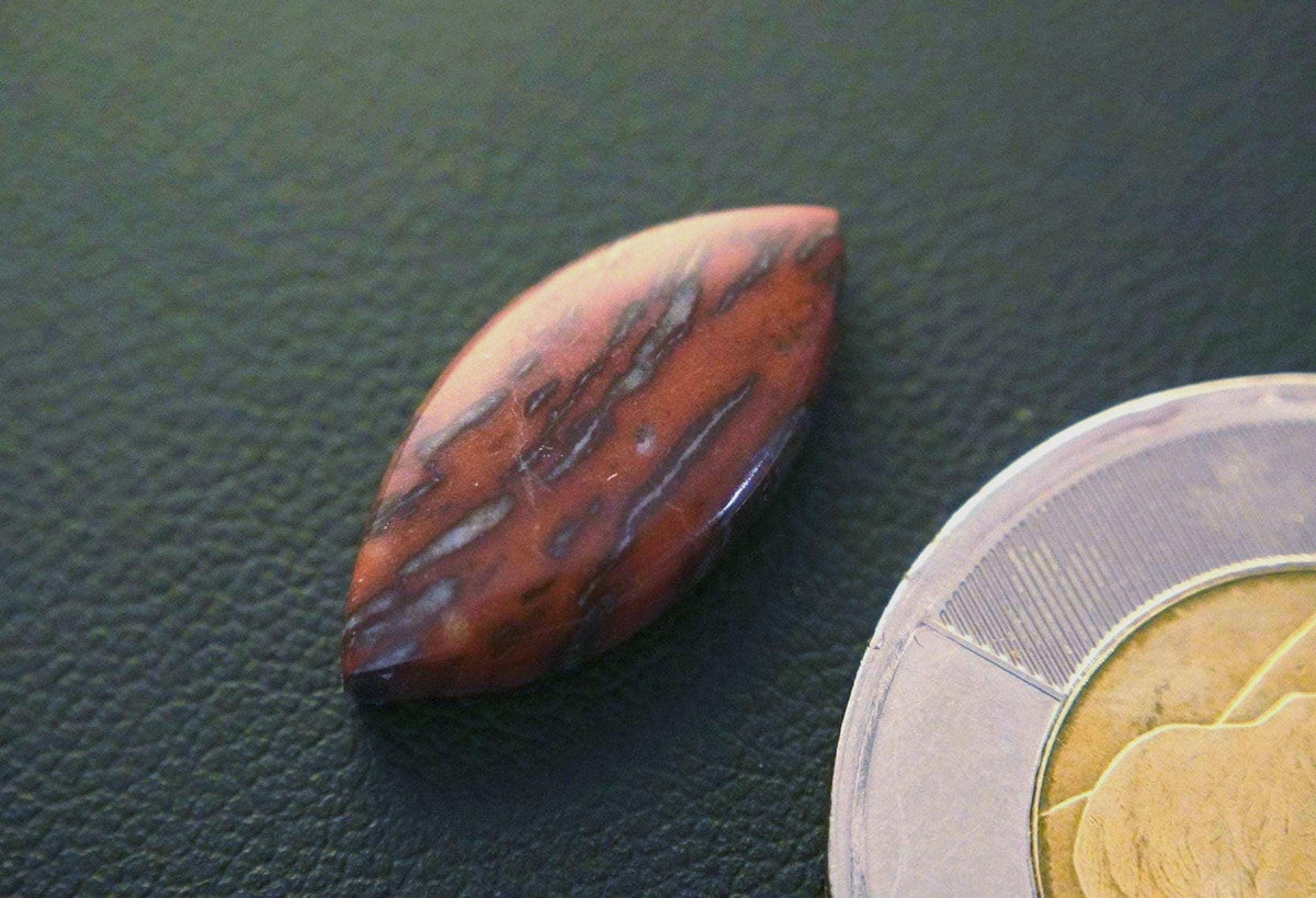 Jasper Cabochon, 20 x 10 mm, Handmade Marquise, from Newfoundland and Labrador, Canada
