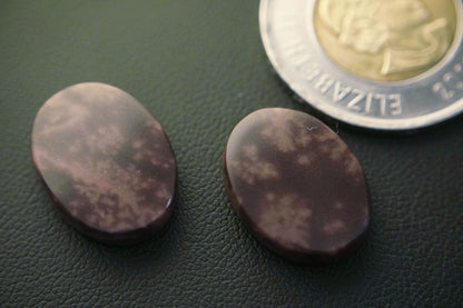 Jasper Cabochons, 18 x 14 mm, Handmade Oval Pair, from Newfoundland and Labrador, Canada