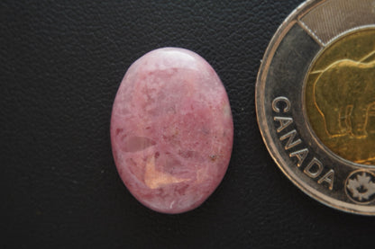 Rhodonite Cabochon, 20 x 15 mm, Handmade Oval, from British Columbia, Canada