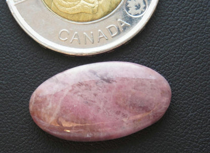 Rhodonite Cabochon, 24 x 14 mm, Handmade Oval, from British Columbia, Canada