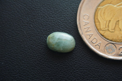 Aquamarine Cabochon, 10 x 7 mm, Handmade Oval, from Newfoundland and Labrador, Canada