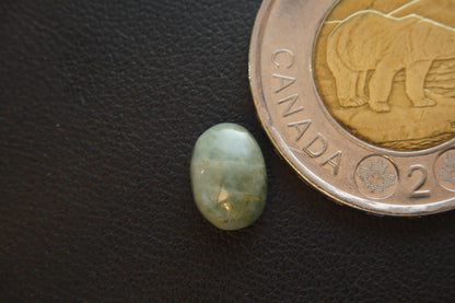 Aquamarine Cabochon, 10 x 7 mm, Handmade Oval, from Newfoundland and Labrador, Canada