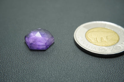 Amethyst, 14.65 x 6 mm Rose Cut Stone, from Newfoundland and Labrador, Canada