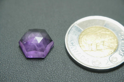 Amethyst, 14.65 x 6 mm Rose Cut Stone, from Newfoundland and Labrador, Canada