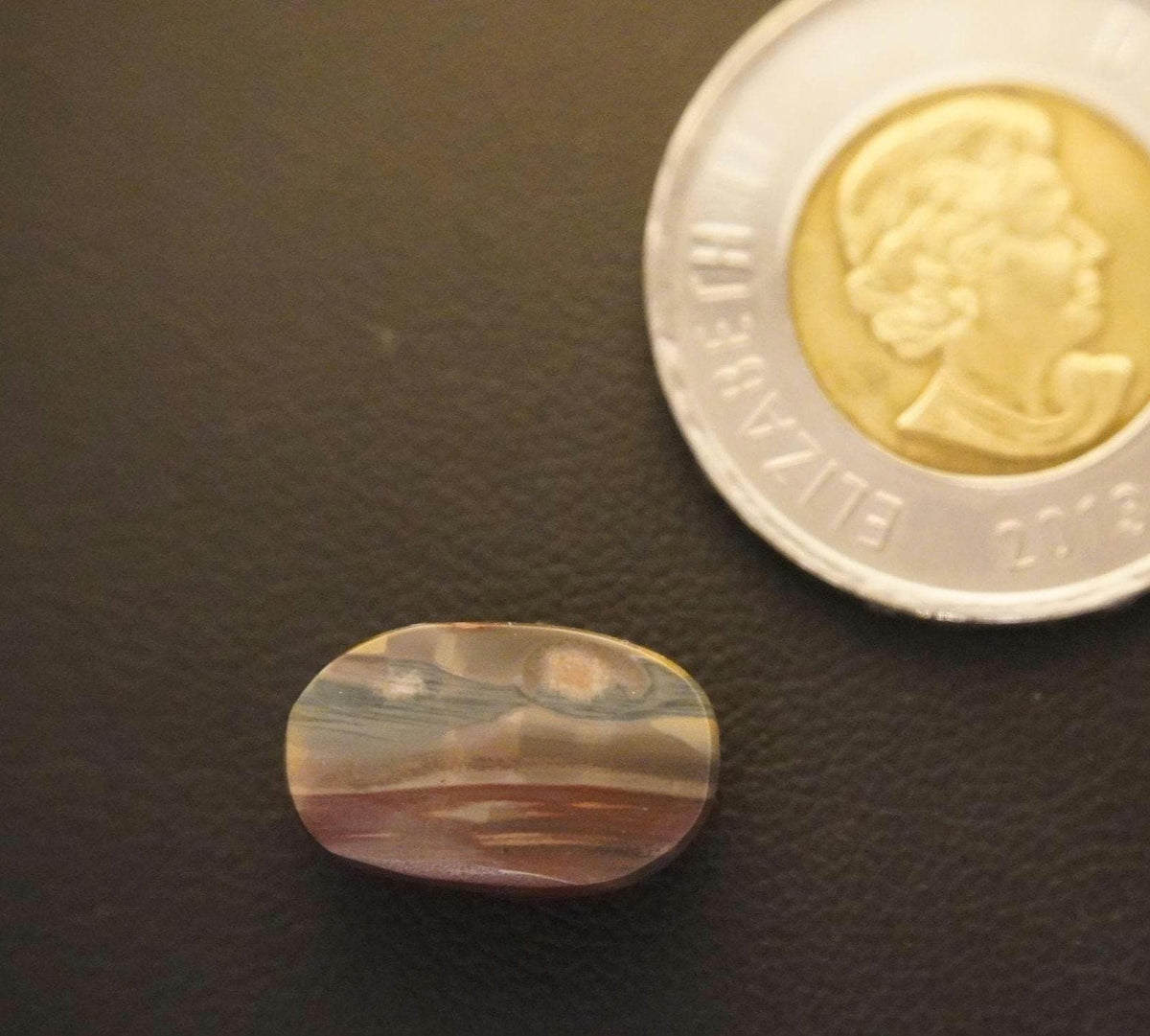 Picture Jasper Cabochon, 16 x 10 mm, Handmade Oval, from Newfoundland and Labrador, Canada