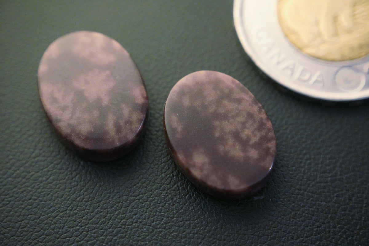 Jasper Cabochons, 18 x 14 mm, Handmade Oval Pair, from Newfoundland and Labrador, Canada