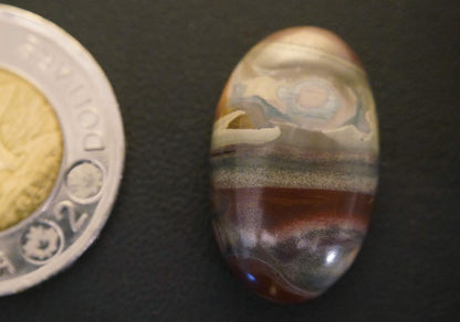 Picture Jasper Cabochon, 26 x 16 mm, Handmade Oval, from Newfoundland and Labrador, Canada