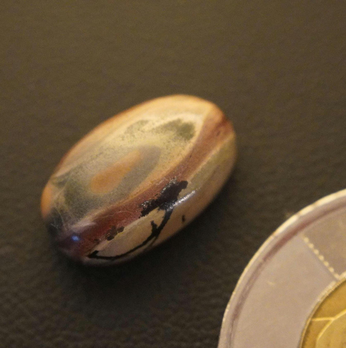 Picture Jasper Cabochon, 14 x 10 mm, Handmade Oval, from Newfoundland and Labrador, Canada