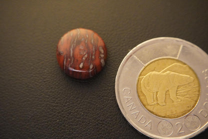 Jasper Cabochon, 14 x 5 mm, Handmade Round, from Newfoundland and Labrador, Canada