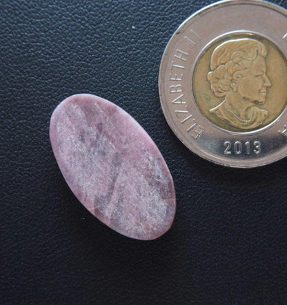 Rhodonite Cabochon, 27 x 16 mm, Handmade Oval, from British Columbia, Canada