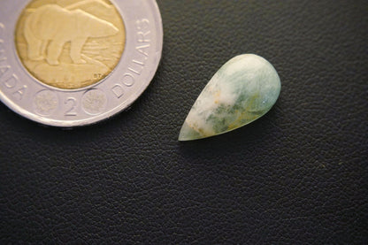 Fluorite Cabochon, 18 x 10 mm, Handmade Pear, from Newfoundland and Labrador, Canada