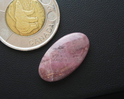 Rhodonite Cabochon, 24 x 14 mm, Handmade Oval, from British Columbia, Canada