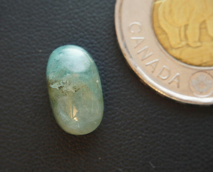 Aquamarine Cabochon, 14 x 8 mm, Handmade Oval, from Newfoundland and Labrador, Canada