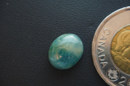 Aquamarine Cabochon, 12 x 10 mm, Handmade Oval, from Newfoundland and Labrador, Canada