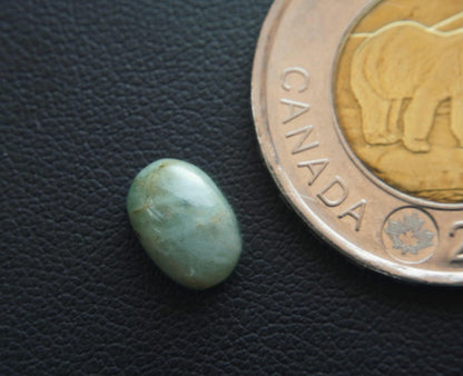 Aquamarine Cabochon, 10 x 7 mm, Handmade Oval, from Newfoundland and Labrador, Canada