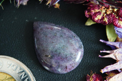 Corundum-Sapphire Cabochon, 24 x 22 mm, Pear, from Newfoundland and Labrador, Canada