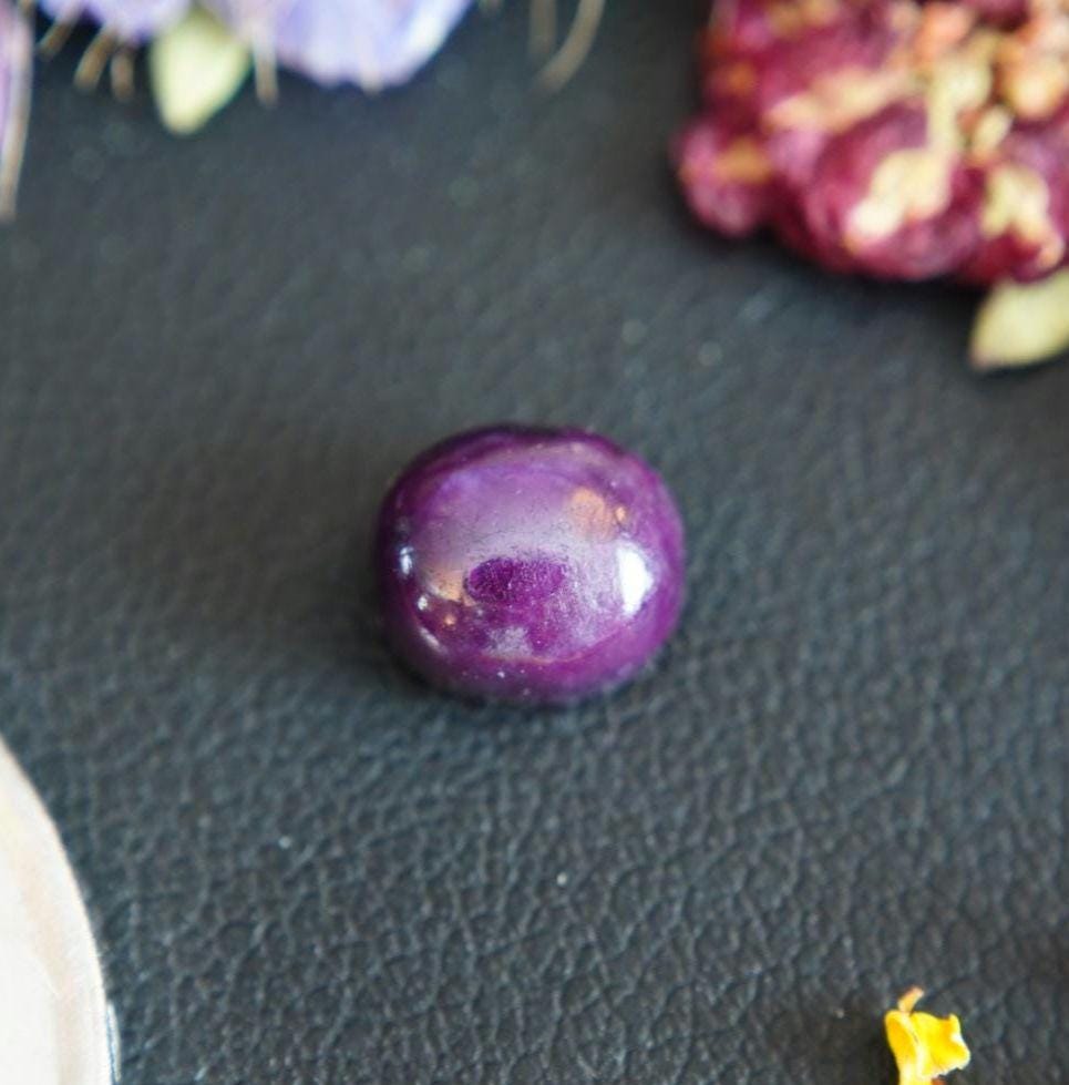 Pink Corundum Ruby Cabochon, 7 x 6 mm, Handmade Oval, from Newfoundland and Labrador, Canada