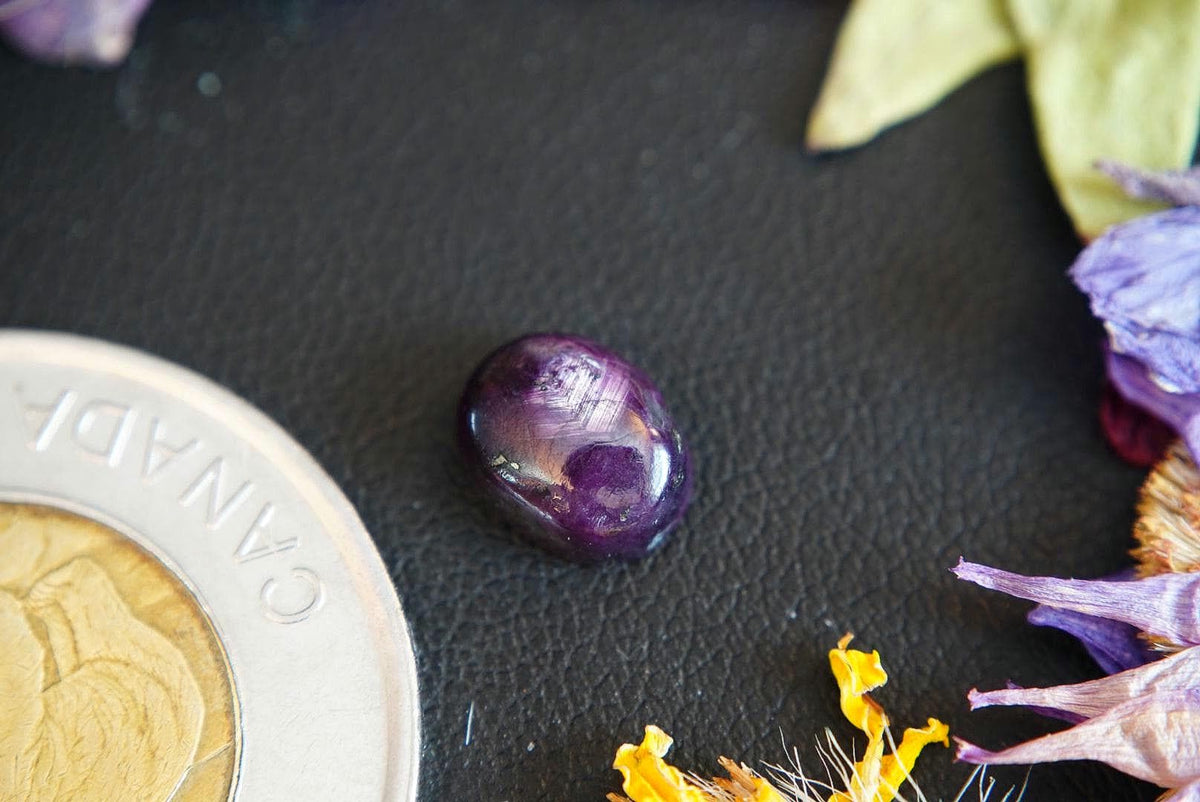 Corundum Ruby Cabochon, 8.4 x 6.7 mm Handmade Oval, from Newfoundland and Labrador, Canada