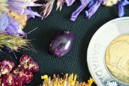 Corundum-Sapphire Cabochon, 10 x 7 mm, Handmade Oval, from Newfoundland and Labrador, Canada
