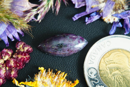 Corundum-Sapphire Cabochon, 21 x 10 mm, Handmade Marquise, from Newfoundland and Labrador, Canada