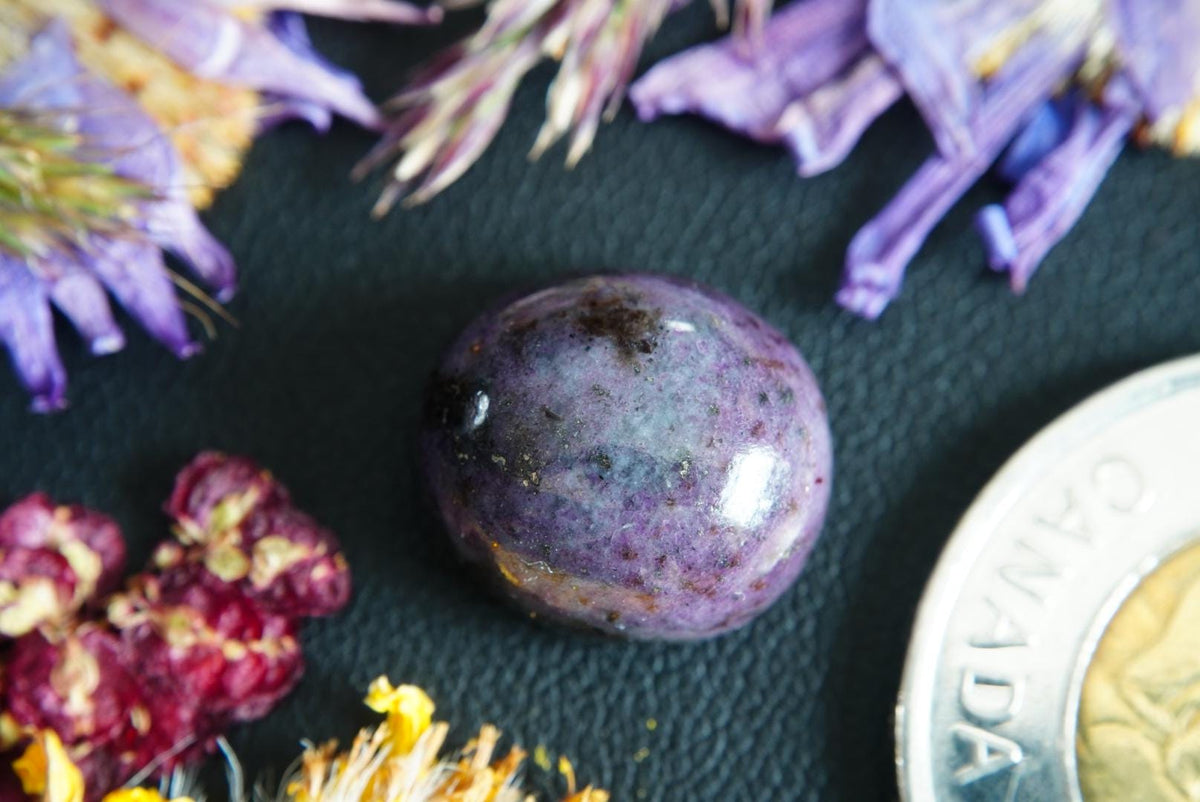 Corundum-Sapphire Cabochon, 14 x 13 mm, Handmade Oval, from Newfoundland and Labrador, Canada