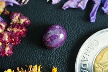 Corundum-Sapphire Cabochon, 9 x 8 mm, Handmade Oval, from Newfoundland and Labrador, Canada