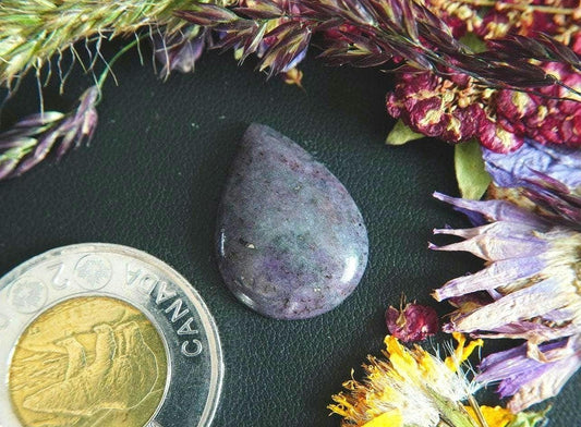 Cabochon de corindon-saphir, 24 x 22 mm, poire, de Terre-Neuve-et-Labrador, Canada