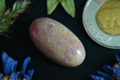 Rhodonite Cabochon, 27 x 15 mm, Handmade Oval, from British Columbia, Canada