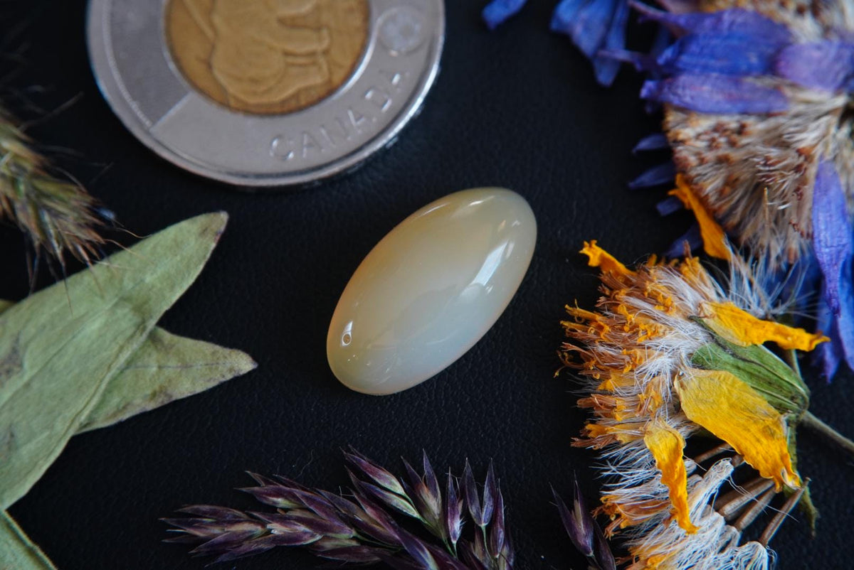 Carnelian Agate Cabochon, 20 x 11 mm, Handmade Oval, from British Columbia, Canada