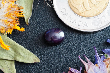 Corundum Ruby Cabochon, 8.4 x 6.7 mm Handmade Oval, from Newfoundland and Labrador, Canada