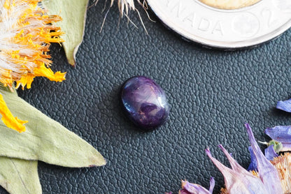 Corundum Ruby Cabochon, 8.4 x 6.7 mm Handmade Oval, from Newfoundland and Labrador, Canada