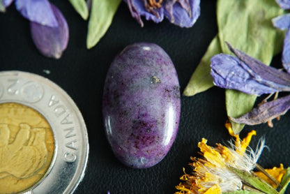 Corundum-Sapphire Cabochon, 23 x 14 mm, Handmade Oval, from Newfoundland and Labrador, Canada